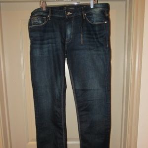 Guess Low Rise Straight Leg Dark Blue Denim Jeans Men's 38"